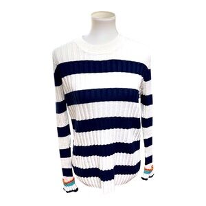 NWT Ann Taylor LOFT Navy and White Sweater